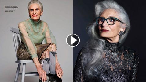 فيديو.. أكبر عارضة أزياء عمرها 89 عاماً