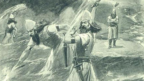 ملك أعلن الحرب على البحر وأرسل جيشه لمجابهته