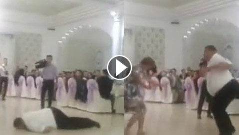 فيديو مروع: لحظة إصابة رجل بسكتة قلبية أثناء رقصه في حفل