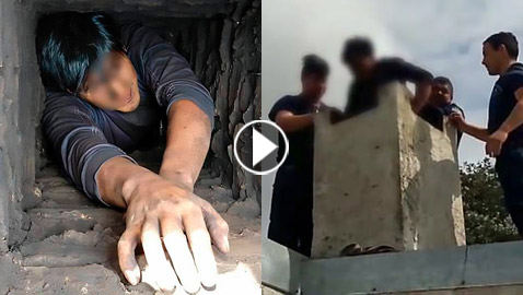 لص علق في مدخنة منزل عندما حاول الهرب من الشرطة بعد سرقته!