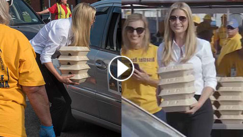 فيديو وصور إيفانكا ترامب ابنة الرئيس توزع الطعام لمتضرري إعصار فلورنس
