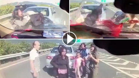 فيديو: عائلة صينية تنجو من حادث سير وتتعرض لحادث آخر خطير ومروع بعد ثوان!