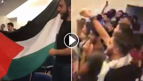 بالفيديو طلاب الجامعة الامريكية ببيروت يفشلون محاضرة لدكتور اسرائيلي