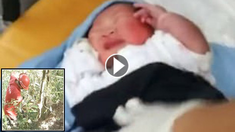 فيديو مروع.. أب يرمي ابنته حديثة الولادة من فوق منحدر لأنه يريد ولدا!