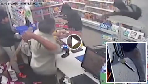 شاهدوا.. صاحب متجر يهزم 3 لصوص مسلحين بالسكاكين
