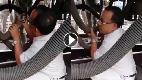 فيديو صادم.. لحظات مخيفة لقطار تحرك بينما ما زال عامل الصيانة تحته!