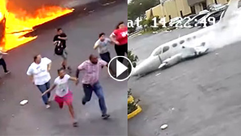 فيديو مروع: طائرة تصطدم بمبنى وتتحول لكرة نار مرعبة