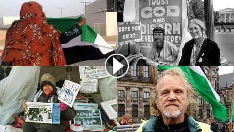  أشهر 4 ناشطين اعتصموا بمفردهم تضامنا مع فلسطين، بينهم امرأتان!