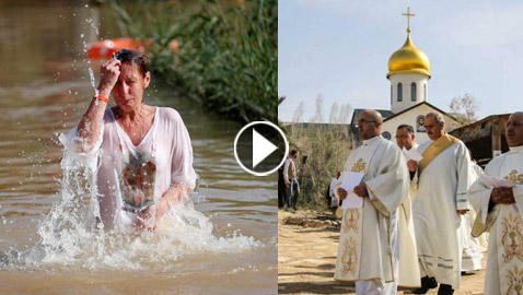 بالفيديو والصور.. شاهدوا الاحتفالات بذكرى تعميد المسيح في نهر الأردن
