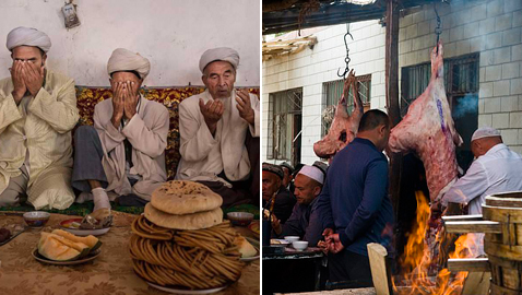 إجبار المسلمين في الصين على أكل لحم الخنزير وشرب الكحول