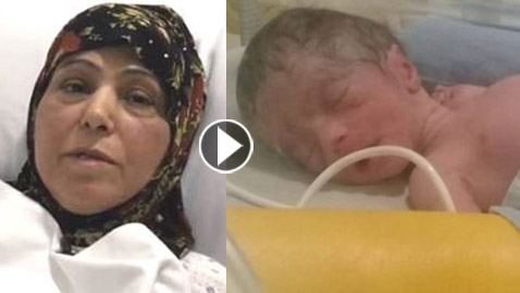 بالفيديو والصور.. سيدة لبنانية تنجب طفلين بعمر الـ 61