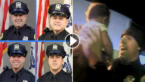 عناصر شرطة ينقذون 3 أطفال تم إلقاؤهم من الطابق الثالث لمبنى يحترق!