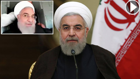 فيديو للرئيس الإيراني حسن روحاني داخل طائرة يفجر موجة غضب!