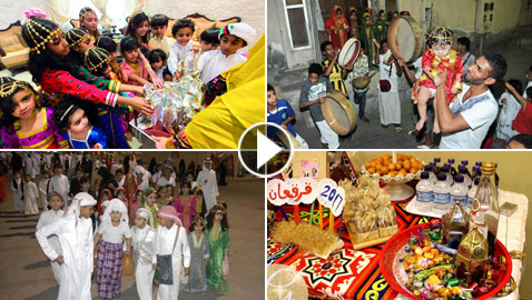 صور وفيديو رمضان في الخليج: مهرجان القرقيعان السنوي للتراث