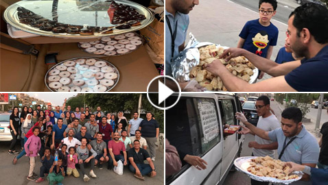 فيديو وصور كنافة ودوناتس من شباب المعادي لصائمي رمضان والمسيحيين