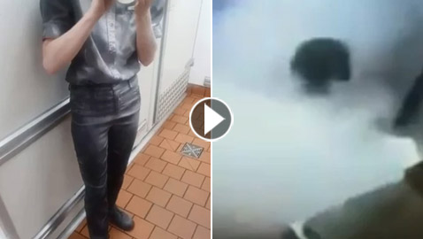 رش موظفة ماكدونالدز بطفاية حريق عقب شجار على سعر شطيرة برغر!