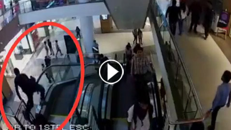 فيديو صادم: نهاية محزنة لشاب قفز فوق سلم كهربائي 