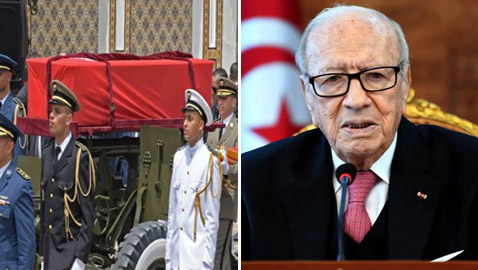 بالدموع والأعلام يودع التونسيون رئيسهم الراحل الباجي قايد السبسي