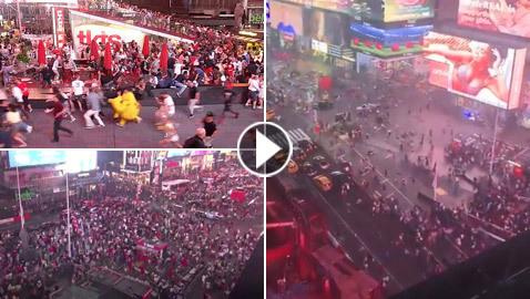 ذعر ورعب وهلع وفوضى في ميدان تايمز سكوير في نيويورك! فيديو