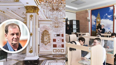 ملياردير روسي يحول مدرسته القديمة إلى قصر من الذهب