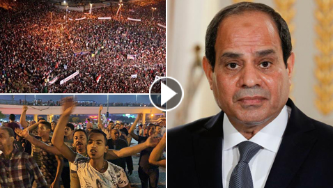 مظاهرات قرب ميدان التحرير ضد رئيس مصر عبدالفتاح السيسي