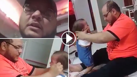 فيديو مفزع وقاسي.. أب يعذب طفلته الرضيعة بوحشية! وهذا تبريره لفعلته