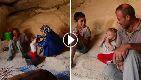 بالفيديو والصور: سوريون يتخذون من كهوف بدائية مساكن لهم