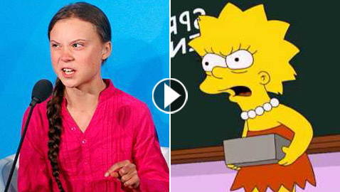 هل تنبأ مسلسل عائلة سيمبسون بالناشطة البيئية غريتا تونبرغ وخطابها؟