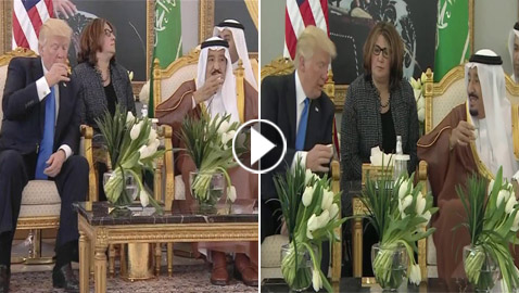 يوم استمع ترامب لشرح من الملك سلمان عن القهوة العربية وهز فنجانها