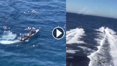 فيديو للمطاردة المثيرة.. مهربو مخدرات أنقذوا شرطيين من الغرق