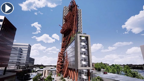 أغرب ناطحة سحاب في العالم وضع تصميمها مهندس تشيكي (فيديو)
