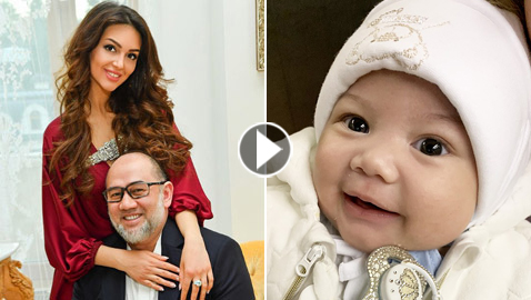  أوكسانا تكشف عن وجه وليدها الذي شكك طليقها ملك ماليزيا السابق في نسبه
