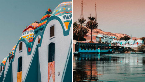 بيوت النوبة بقرية غرب سهيل بمصر.. منازل ملونة بكل ألوان قوس القزح