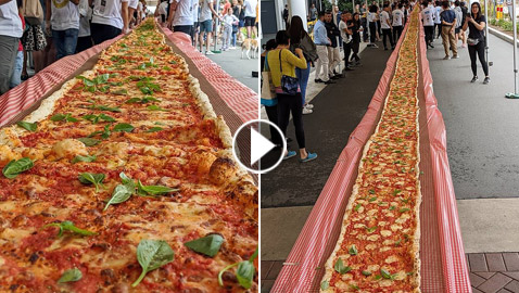 بيتزا ضخمة بطول 103 أمتار في حملة لمكافحة حرائق أستراليا!