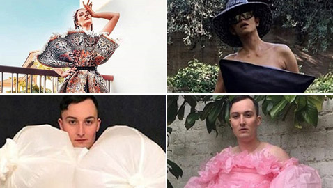 صور طريفة: أغرب تقليعات تحدي كورونا لبس المخدات، السجاجيد وأكياس القمامة