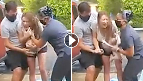 فيديو صادم ومثير: ولادة طفل أمريكي والأم واقفة على قدميها في الشارع!