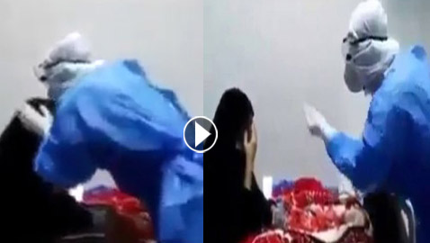 فيديو.. ممرض يغني بصوت مؤثر لمسنة مصابة بكورونا
