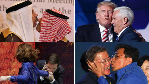 بالصور.. شاهدوا قبلات من أشهر الشخصيات السياسية العالمية