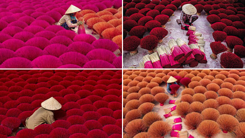 صور مدهشة: مشاهد مبهرة من الألوان الزاهية في قرية البخور في فيتنام