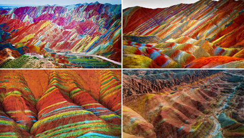 جبال دنكسيا في الصين: ملونة بقوس قزح كلوحة زيتية ويعشقها السياح