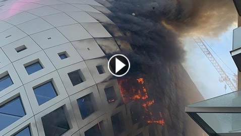 بالفيديو.. اندلاع حريق جديد بالحي التجاري في بيروت