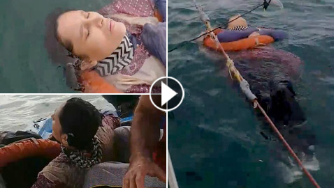 فيديو: العثور على امرأة فاقدة للوعي وسط البحر بعدما اختفت منذ عامين!