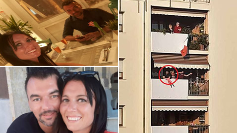 روميو وجولييت الحجر الصحي: إيطاليان يحتفلان بخطوبتهما من الشرفة