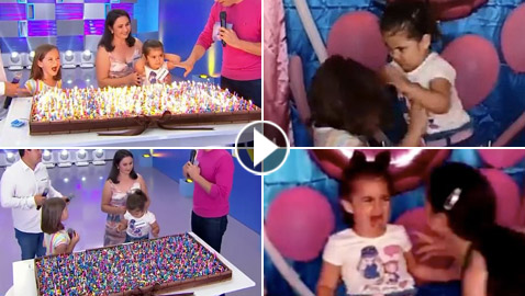 فيديو مضحك: خناقة أختين لإطفاء شمعة عيد الميلاد ينتهي بتورتة بـ500 شمعة