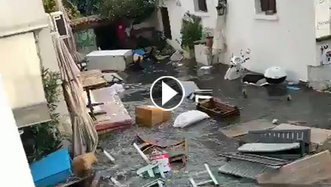 فيديو جديد.. هكذا اجتاح تسونامي إزمير التركية
