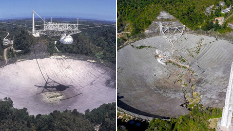 يوم حزين لعلم الفلك.. انهيار تلسكوب أريسيبو العملاق بعد عقود من العمل!