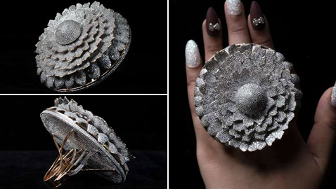 بأكثر من 12 ألف ماسة.. خاتم يدخل موسوعة غينيس (صور)