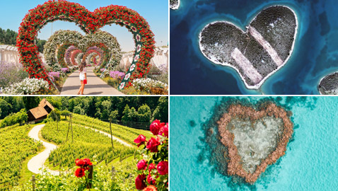 الحب في كل مكان.. إليكم مواقع وأماكن خلابة على شكل قلب حول العالم
