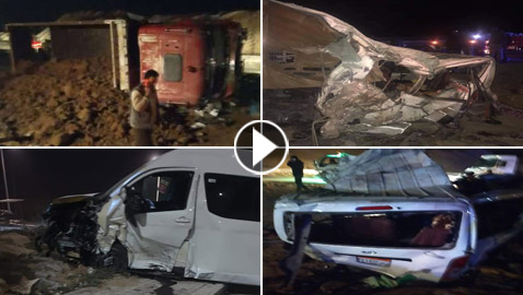 18 قتيلا بينهم أطفال بحادث سير بمصر.. شاحنة انقلبت على حافلة ودمرتها